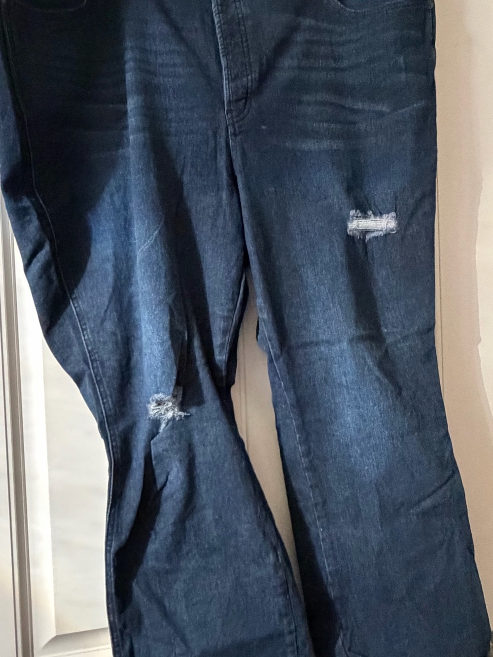 Size 24W Jessica Simpson Flirt Straight Bootcut jeans with distressed cutouts